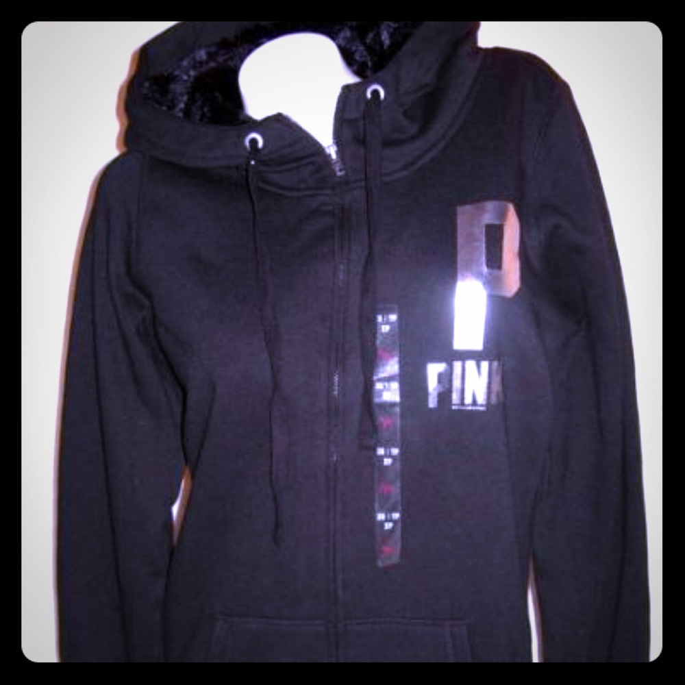 Vs pink fur lined hoodie